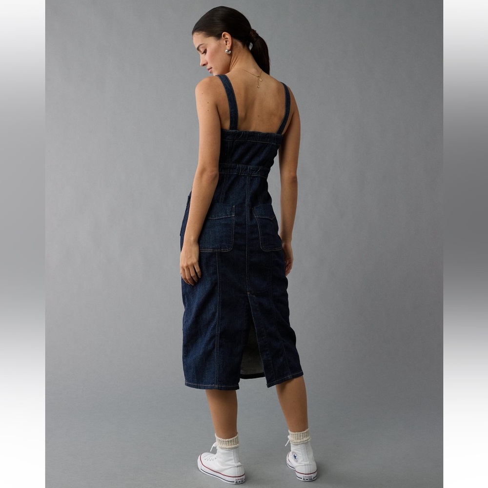 American Eagle Denim Button-Up Midi Dress - Picture 2 of 2
